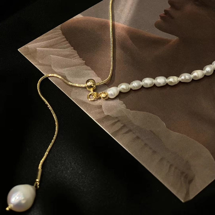 Adjustable Pearl Necklace Necklaces Claire & Clara 