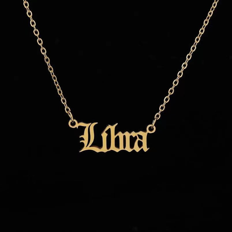 Alphabet Constellation Necklace Necklace Claire & Clara Gold Libra 