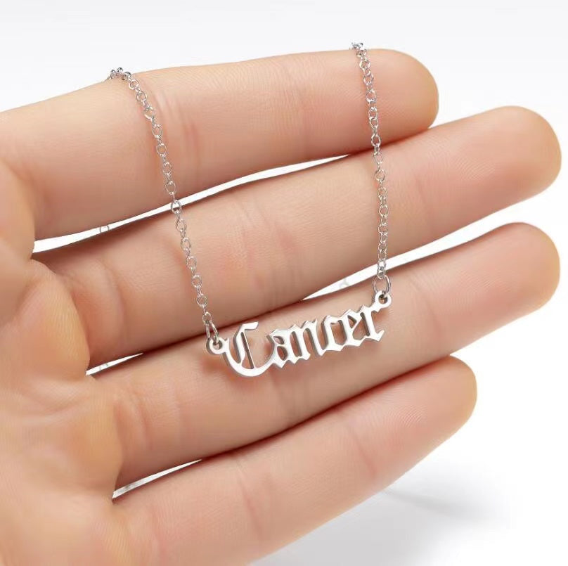 Alphabet Constellation Necklace Necklace Claire & Clara Silver Cancer 