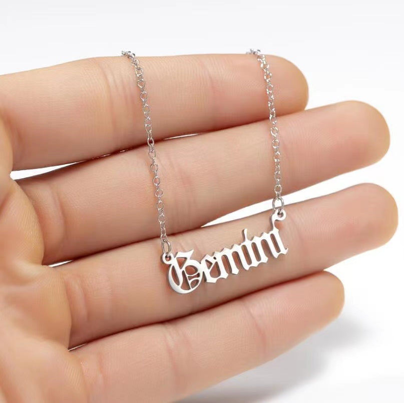 Alphabet Constellation Necklace Necklace Claire & Clara Silver Gemini 