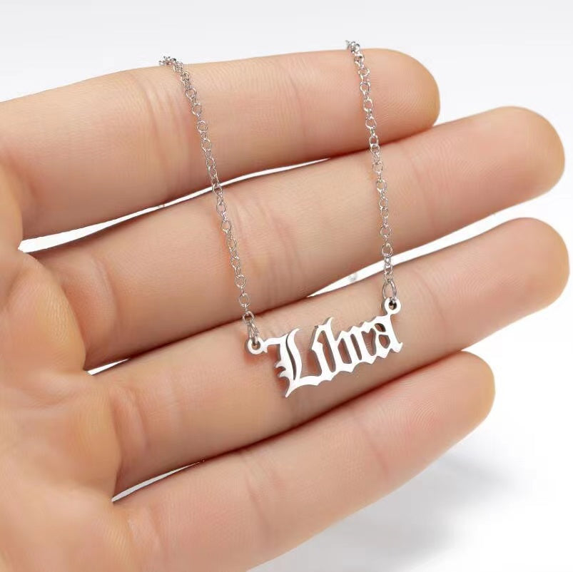 Alphabet Constellation Necklace Necklace Claire & Clara Silver Libra 