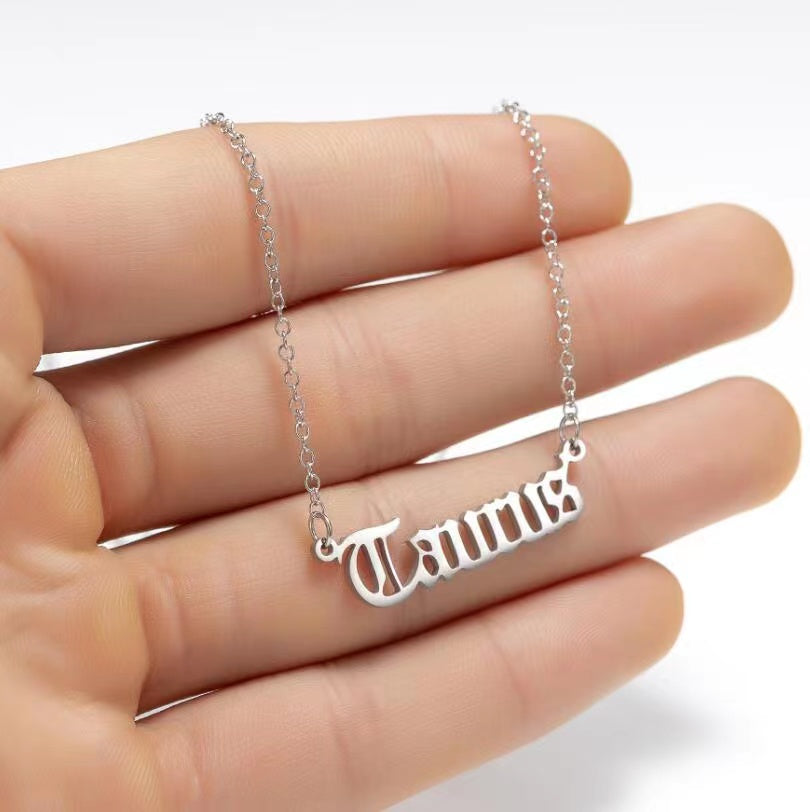 Alphabet Constellation Necklace Necklace Claire & Clara Silver Taurus 