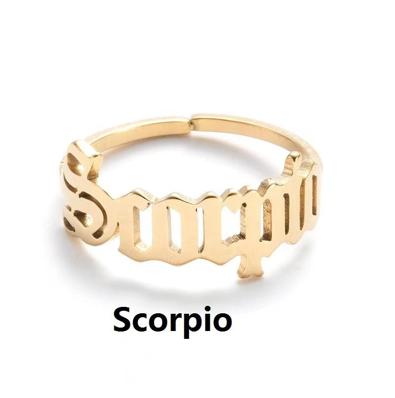 Alphabet Constellation Opening Ring Ring Claire & Clara Gold Scorpio 