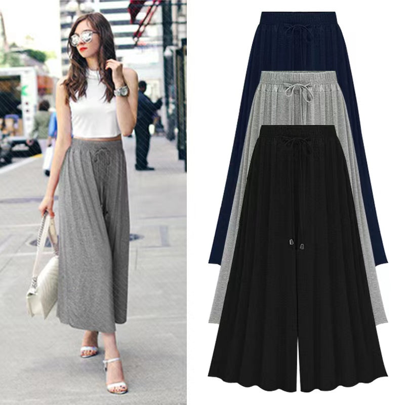 Anna High Waist Pleated Wide Leg Pants Bottoms Claire & Clara 