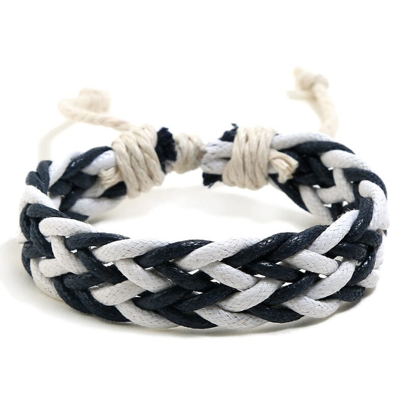 B1G1 Colorful Waxed Thread Braided Bracelet Bracelet Claire & Clara Navy+White 