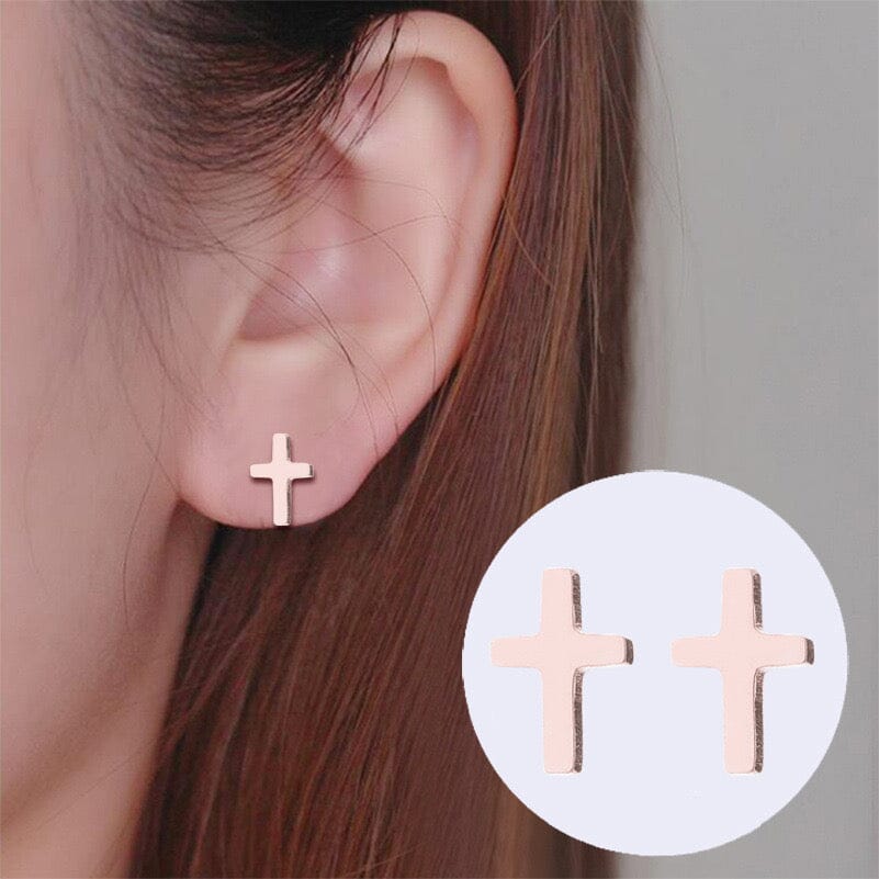 Basic Cross Stud Earrings Earrings Claire & Clara 