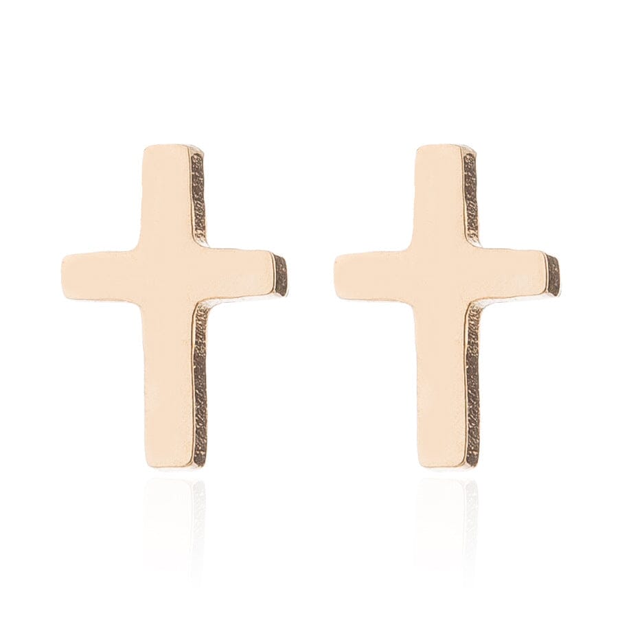 Basic Cross Stud Earrings Earrings Claire & Clara Gold 