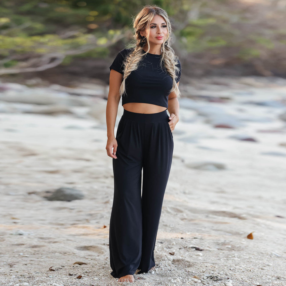 Blake Casual Wide Leg Long Pants Two Piece Outfit Outfit Sets Claire & Clara 