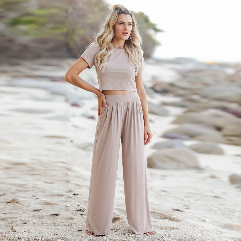 Blake Casual Wide Leg Long Pants Two Piece Outfit Outfit Sets Claire & Clara 