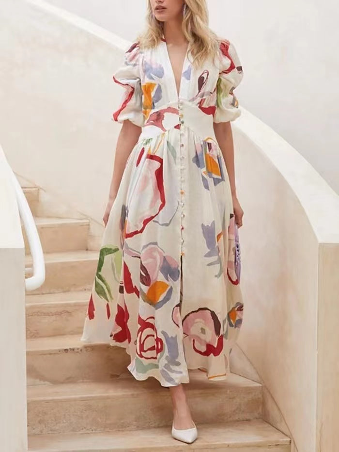 Blooming Flower Chiffon Maxi Dress Dresses Claire & Clara 