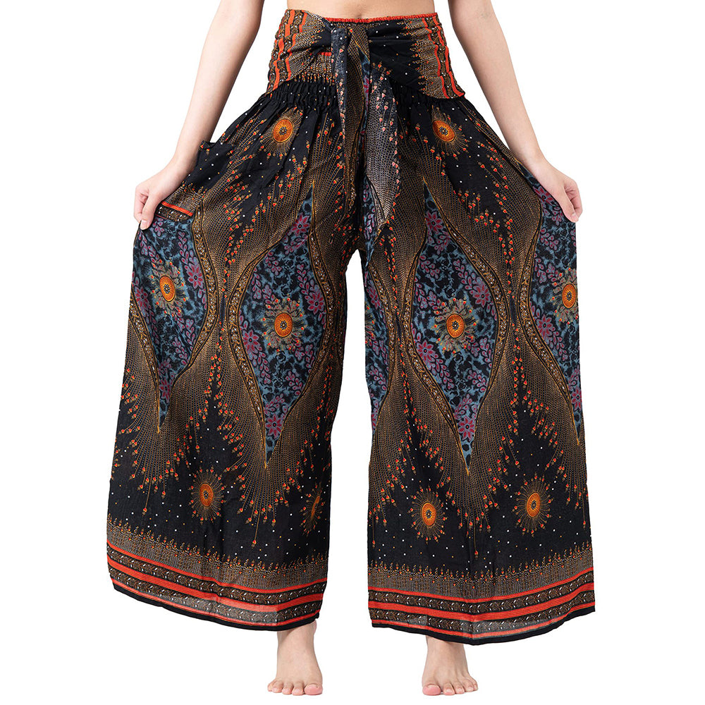 Boho Palazzo Wide Leg Lounge Pants Pants Claire & Clara 4 S 