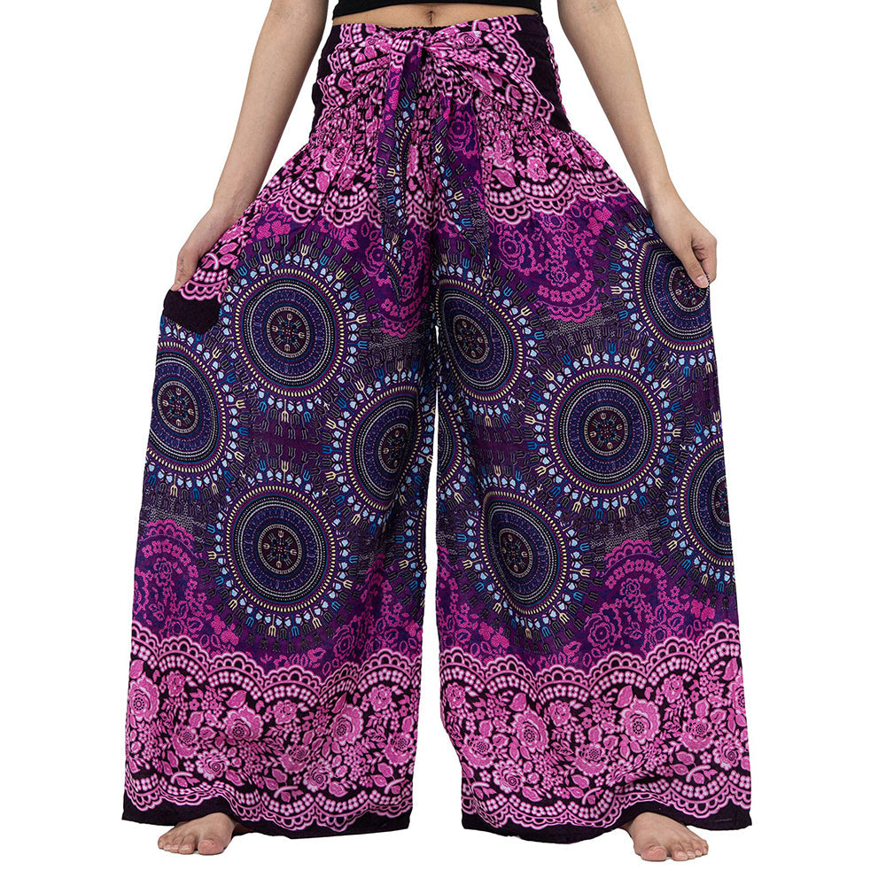 Boho Palazzo Wide Leg Lounge Pants Pants Claire & Clara 8 S 