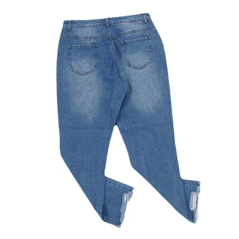 Brenda Ripped Washed Pencil Denim Pants Bottoms Claire & Clara 