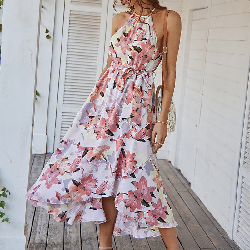 Carly Boho Halter Neck Floral Maxi Dress Dresses Claire & Clara 