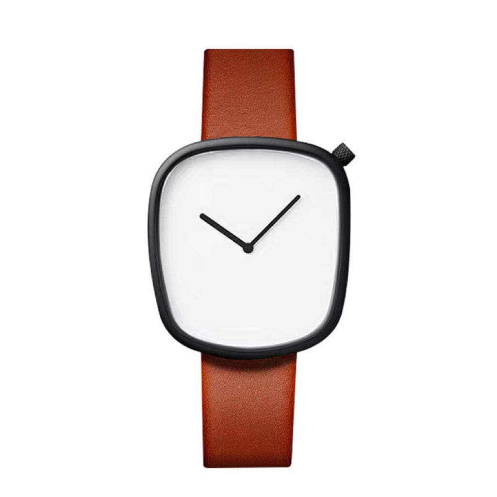 Cobblestone Simple Quartz Watch Watches Claire & Clara Brown Black 