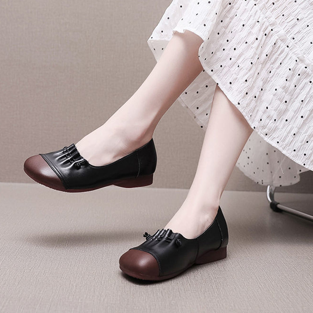 Comfortable Shallow Mouth Soft Flat Shoe Shoes Claire & Clara Black US 5 