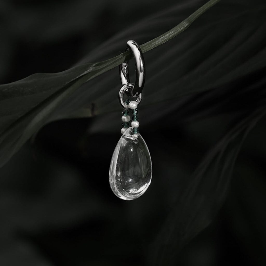 Crystal Glass Drop Pearl Earrings Earrings Claire & Clara 