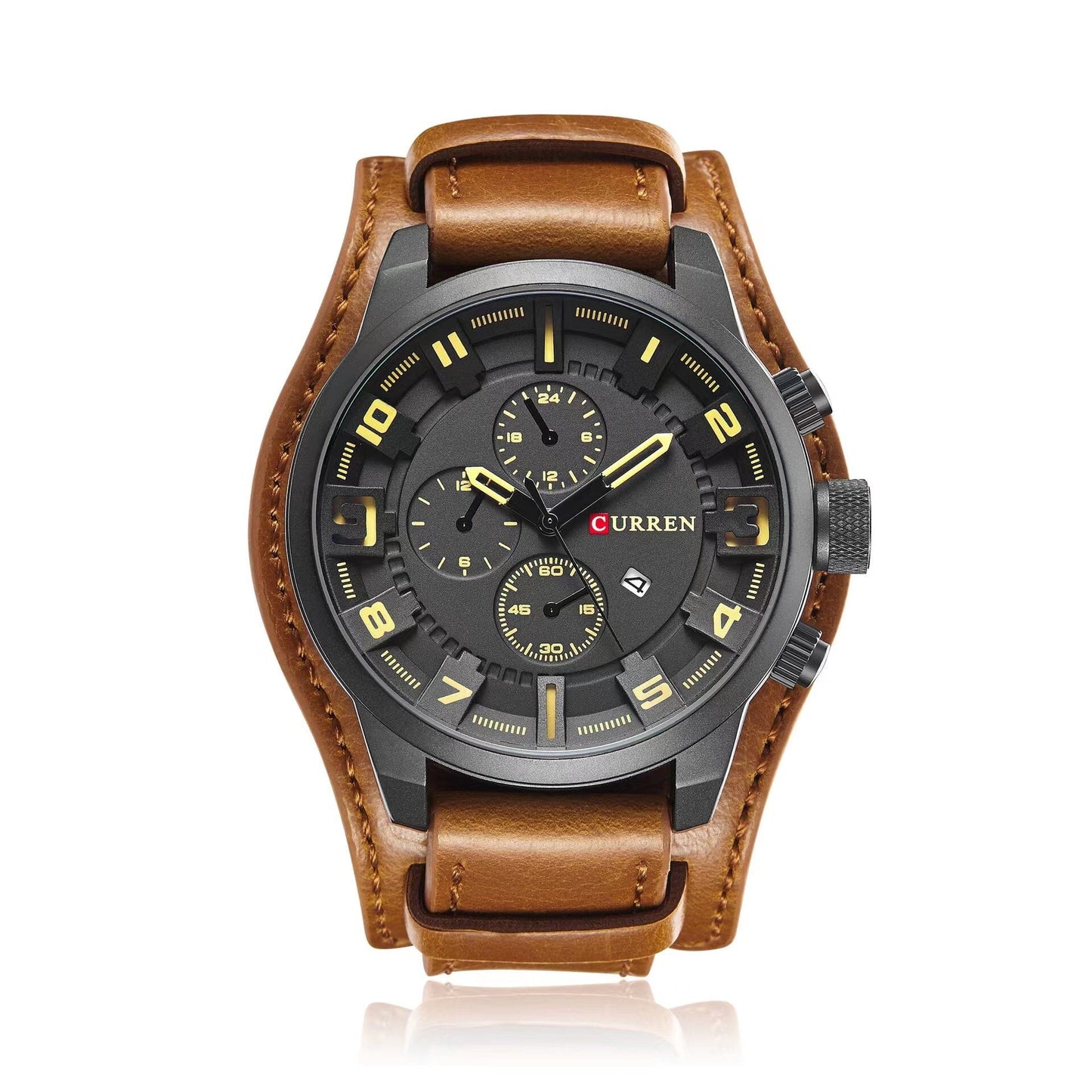 CURREN Men's Casual Business Quartz Watch Watches Claire & Clara Black Brown 