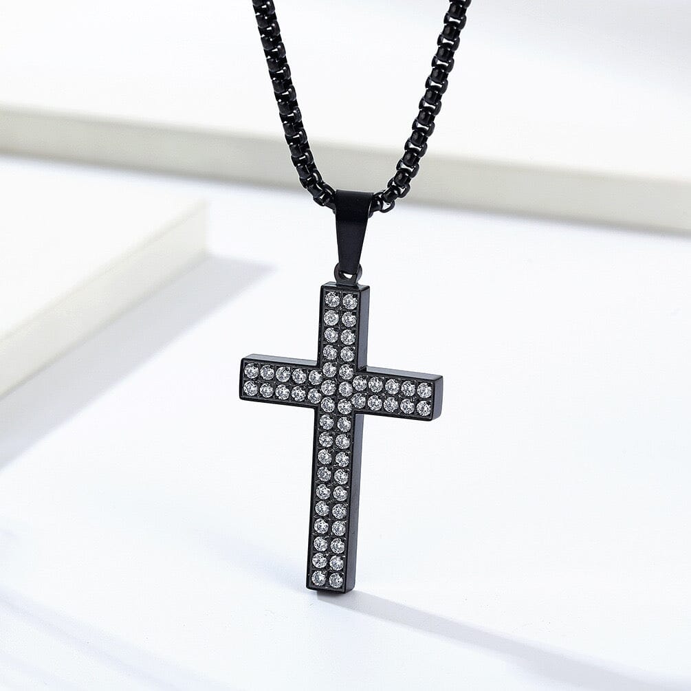 Diamond Encrusted Cross Necklace Necklace Claire & Clara 