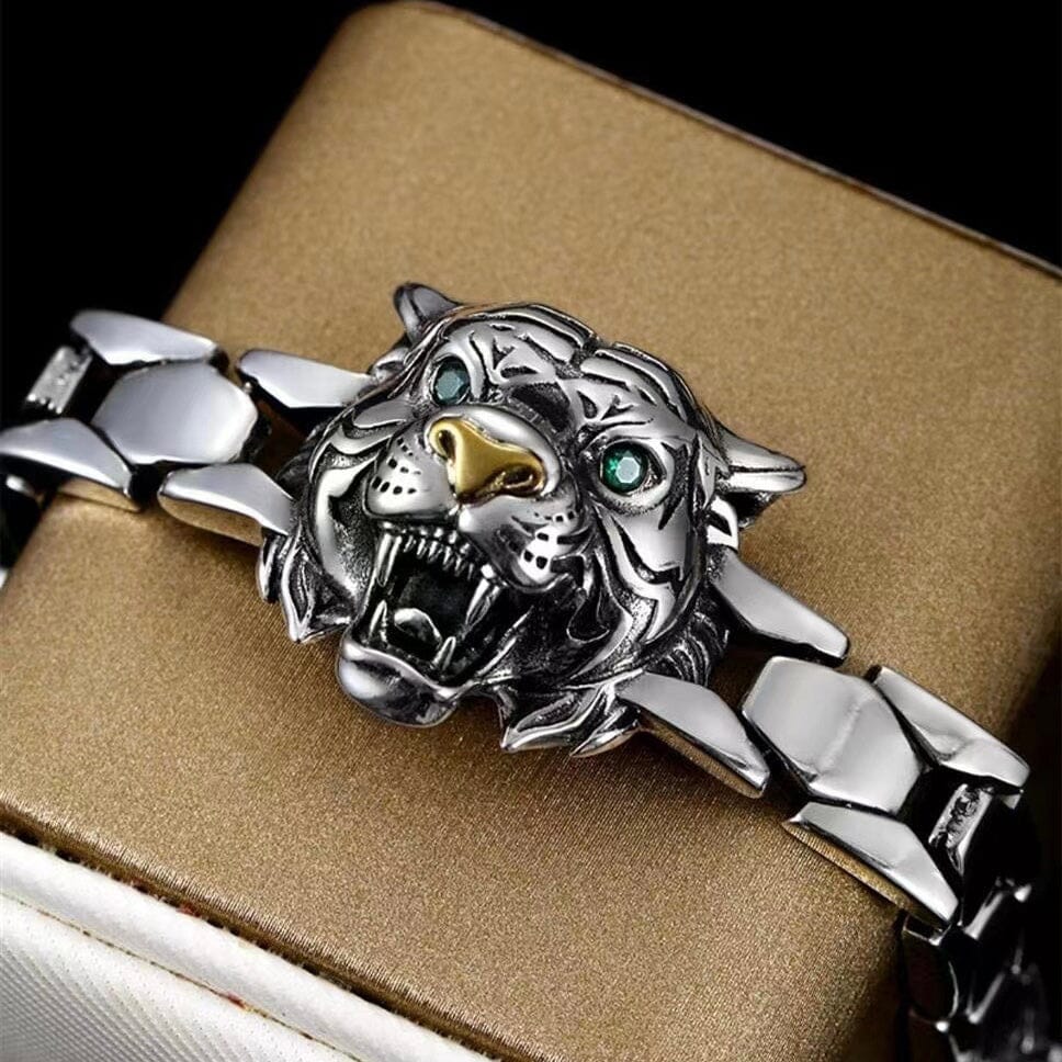 Domineering Tiger Silver Bracelet Bracelet Claire & Clara 