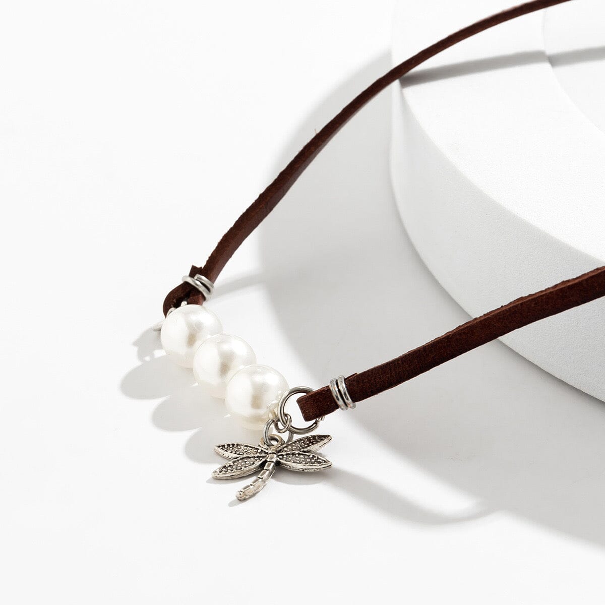 Dragonfly Leather Necklace Bracelet Set Necklace Claire & Clara 