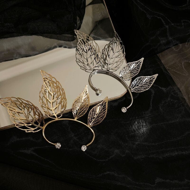 Elf Hollow Leaf Ear Cuffs Earrings Claire & Clara 