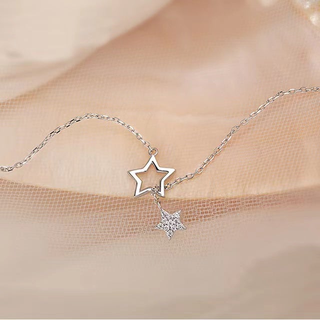 Emma Silver Shiny Stars Zirconia Necklace Necklace Claire & Clara 