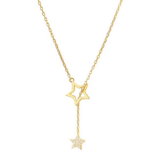 Emma Silver Shiny Stars Zirconia Necklace Necklace Claire & Clara 