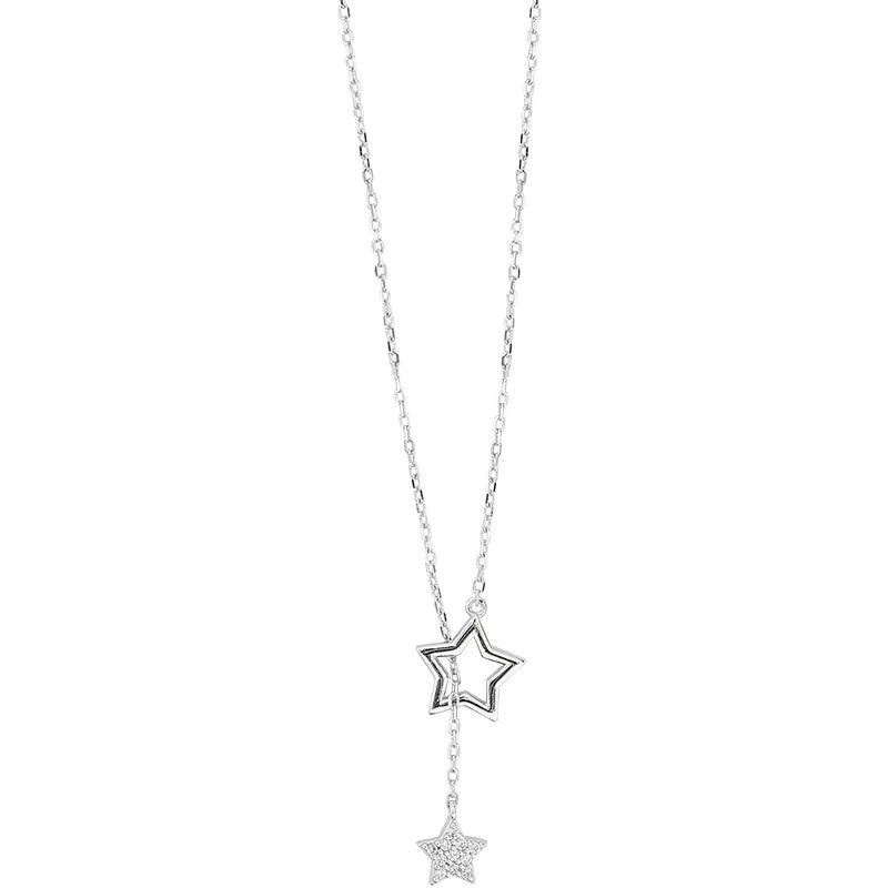 Emma Silver Shiny Stars Zirconia Necklace Necklace Claire & Clara 