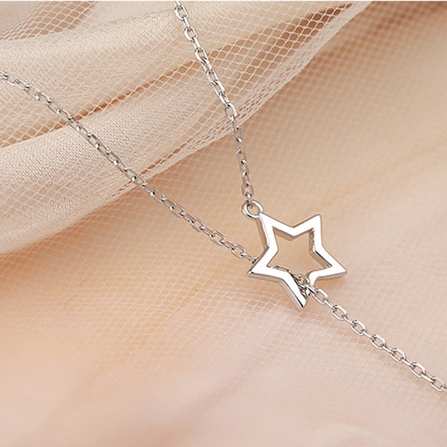 Emma Silver Shiny Stars Zirconia Necklace Necklace Claire & Clara Silver 