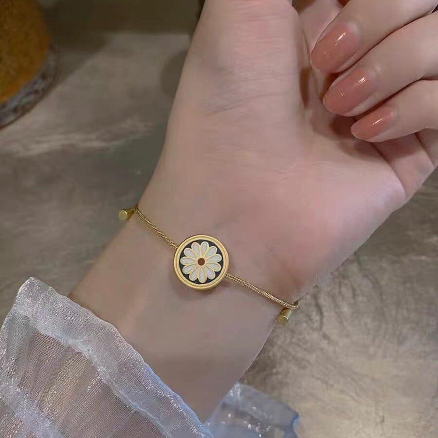 Enamel Daisy Adjustable Bracelet Bracelet Claire & Clara 