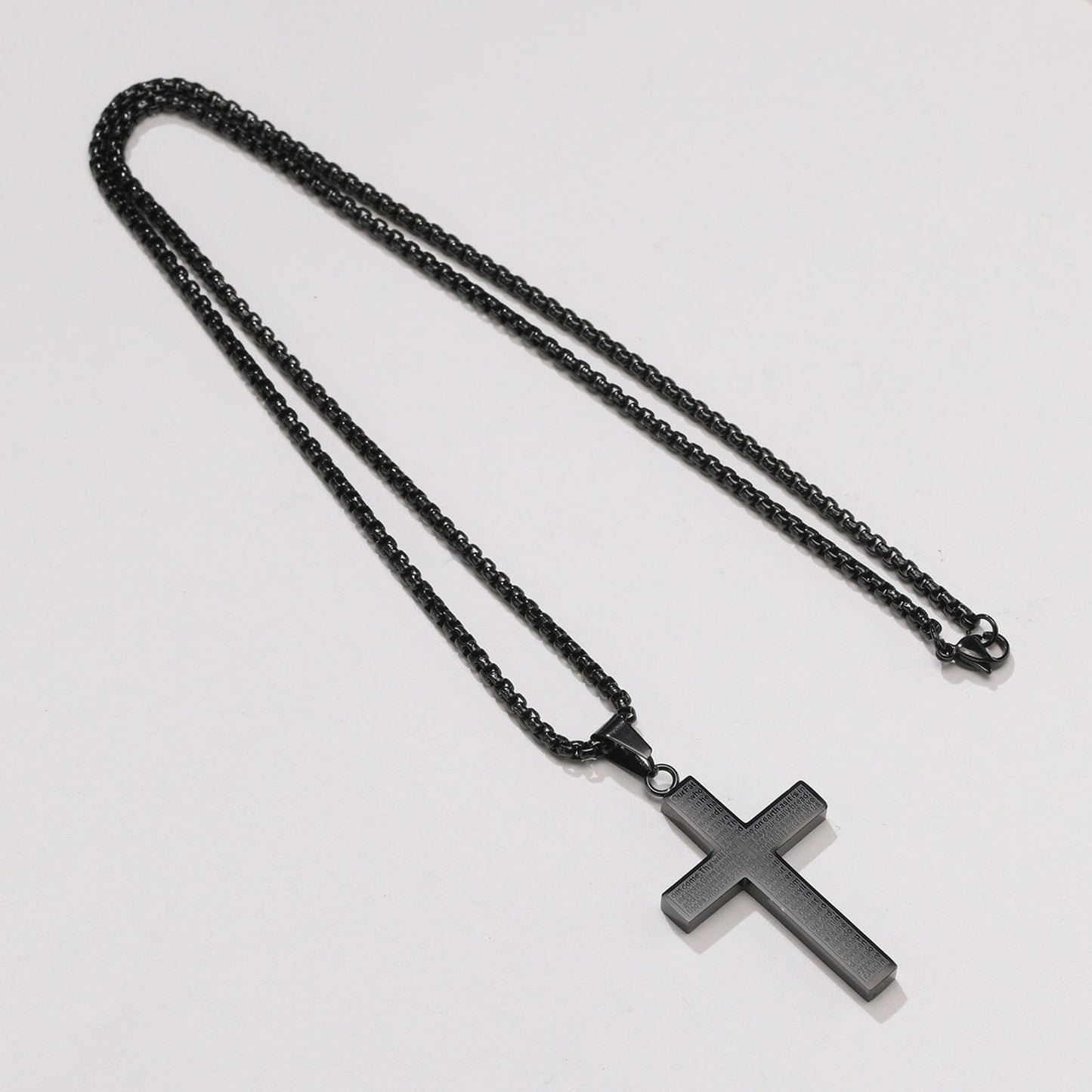 Engraved Prayer Cross Necklace Necklace Claire & Clara 