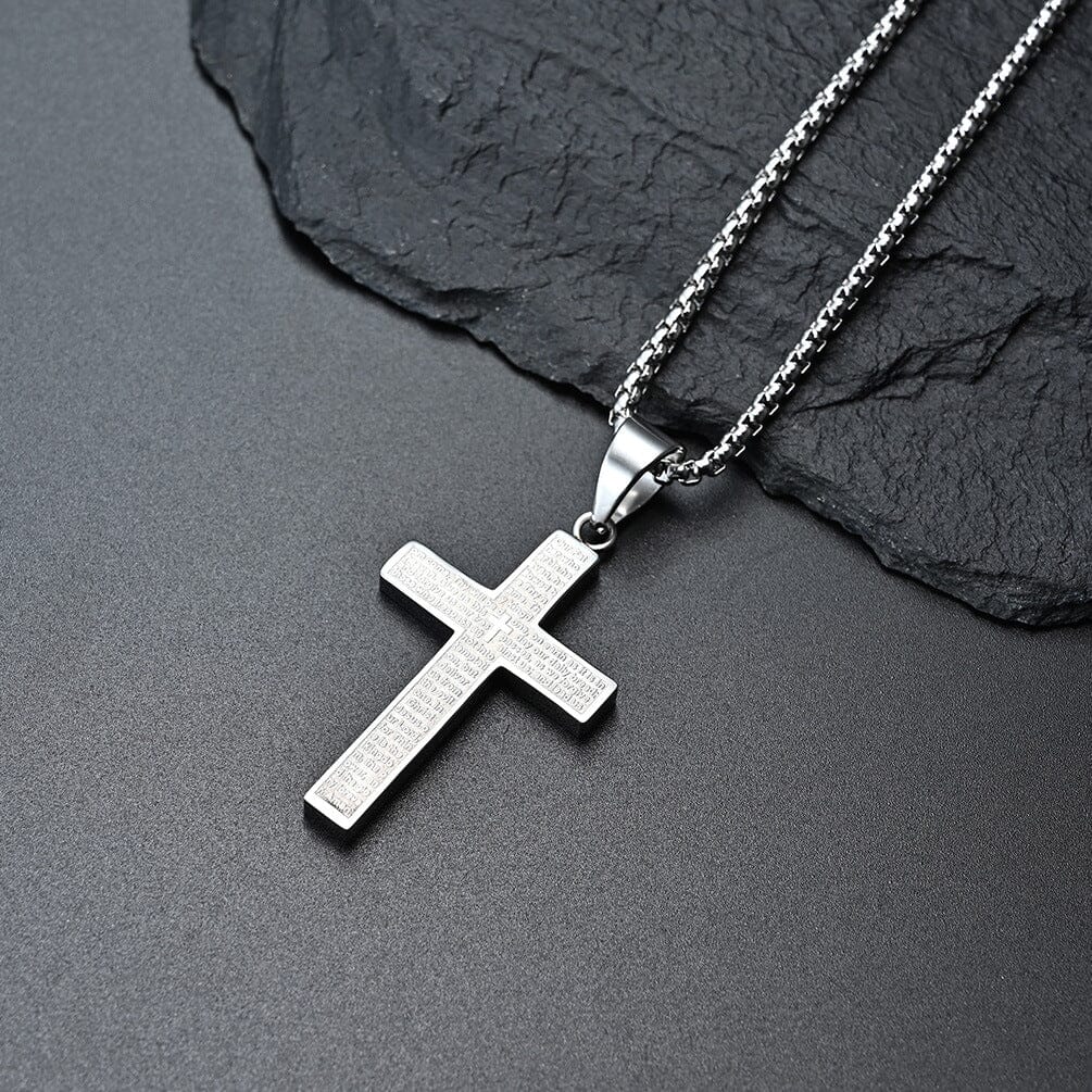 Engraved Prayer Cross Necklace Necklace Claire & Clara 