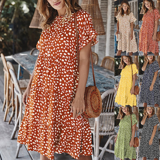 Erin Ruffle Sleeve Polka Dot Dress Dresses Claire & Clara 