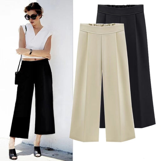 Faye Chiffon Wide Leg Summer Cropped Pants Bottoms Claire & Clara 