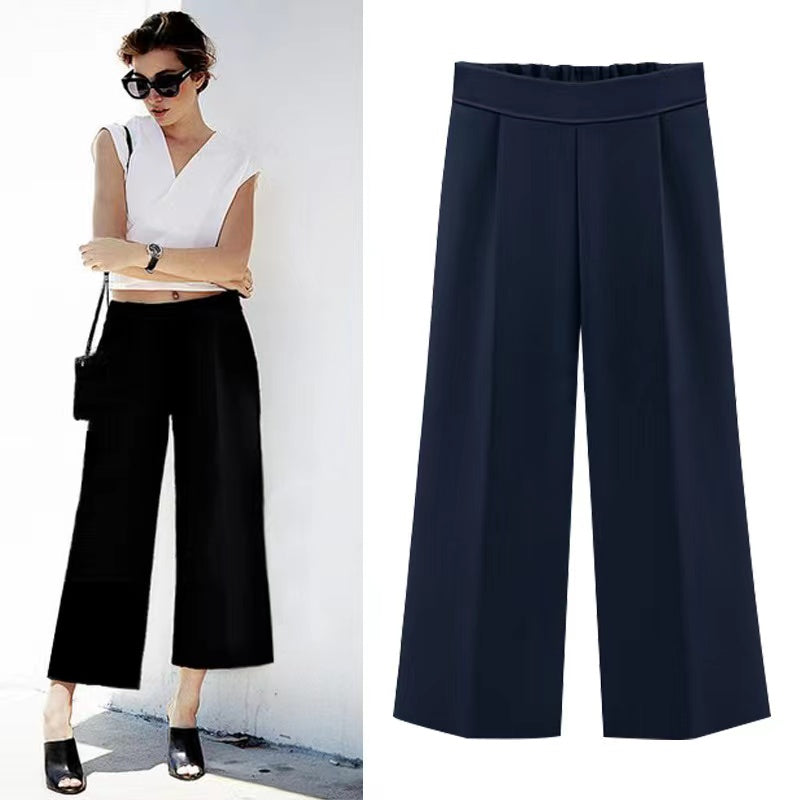 Faye Chiffon Wide Leg Summer Cropped Pants Bottoms Claire & Clara 