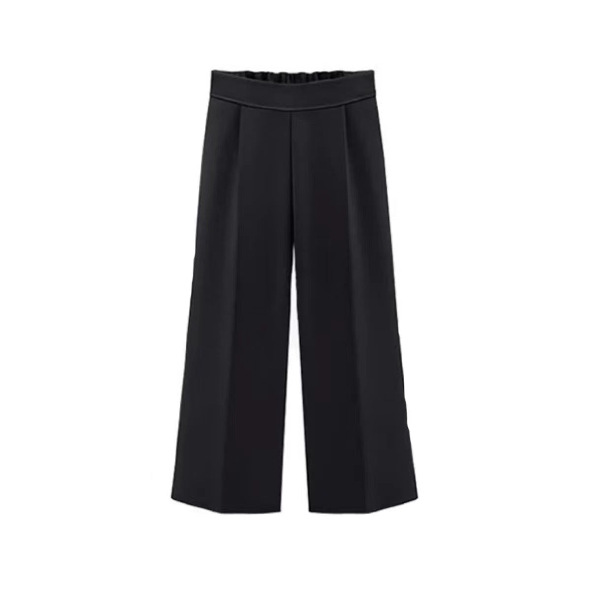 Faye Chiffon Wide Leg Summer Cropped Pants Bottoms Claire & Clara Black US 4 