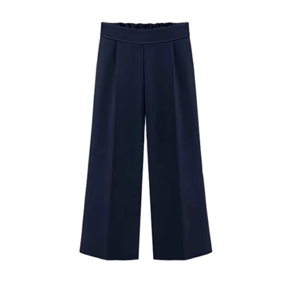 Faye Chiffon Wide Leg Summer Cropped Pants Bottoms Claire & Clara Navy US 4 