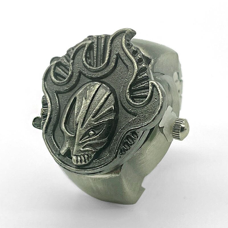 Flaming Skull Vintage Ring Watch