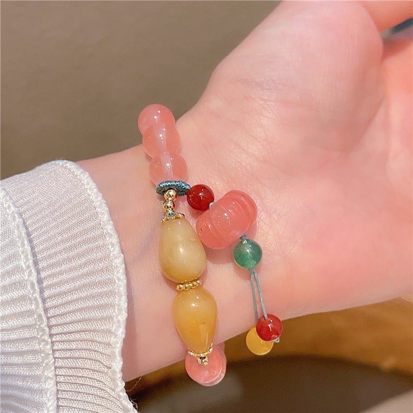 Gemstone Pumpkin Bracelet Bracelets Claire & Clara 