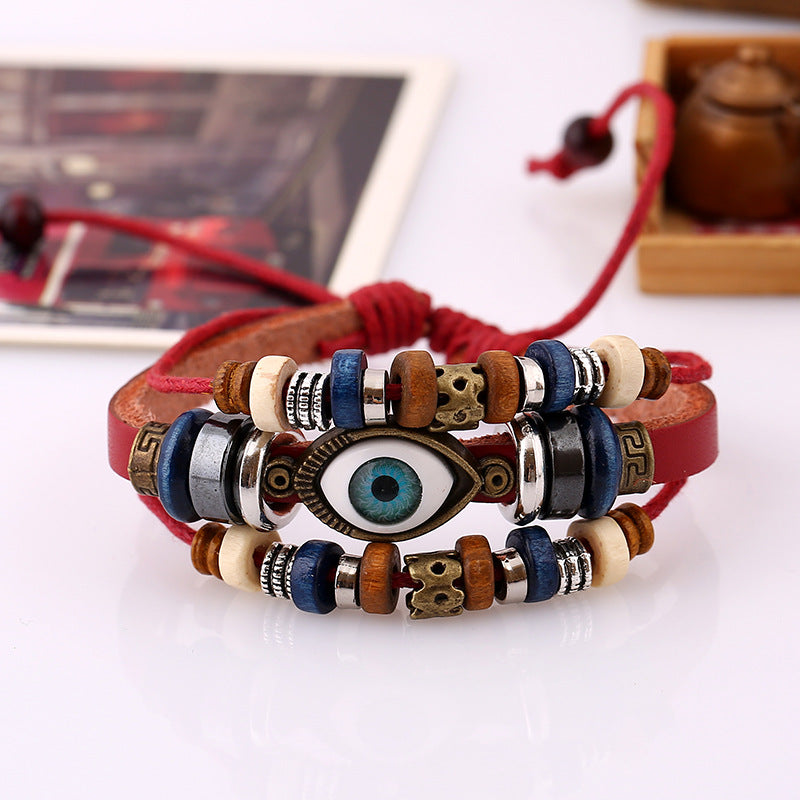 Gift With Meaning Evil Eye Handmade Bracelet Bracelet Claire & Clara Red 