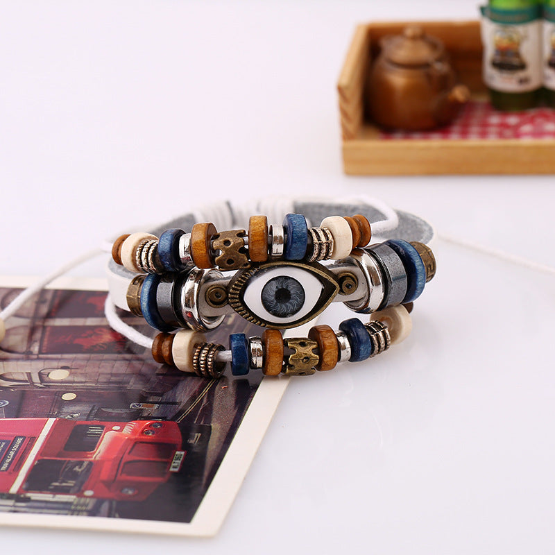 Gift With Meaning Evil Eye Handmade Bracelet Bracelet Claire & Clara White 