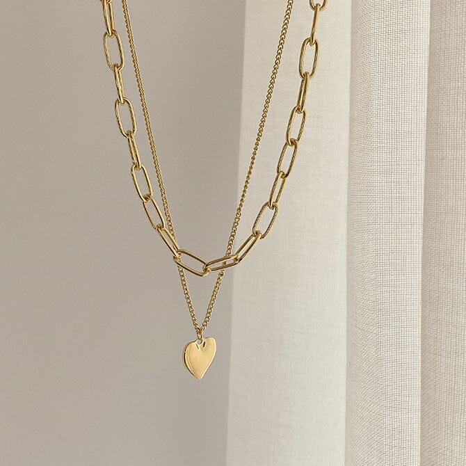 Heart Hip-Hop Double Layer Necklace Necklace Claire & Clara 