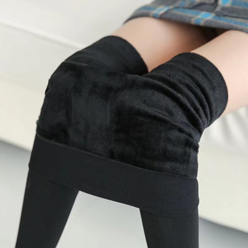 High Waist & Elastic Thicken Fleece Thermal Leggings Bottoms > Leggings > High Waist Leggings > Thick Leggings > Thermal Leggings > Fleece Leggings > Fleece- lined Leggings > Leggings for Women > Best Leggings for Women > Elastic Waistband Claire & Clara Black 