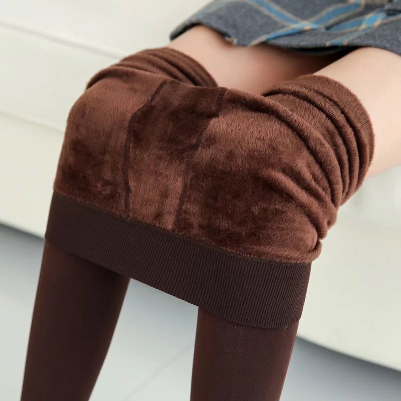 High Waist & Elastic Thicken Fleece Thermal Leggings Bottoms > Leggings > High Waist Leggings > Thick Leggings > Thermal Leggings > Fleece Leggings > Fleece- lined Leggings > Leggings for Women > Best Leggings for Women > Elastic Waistband Claire & Clara Brown 