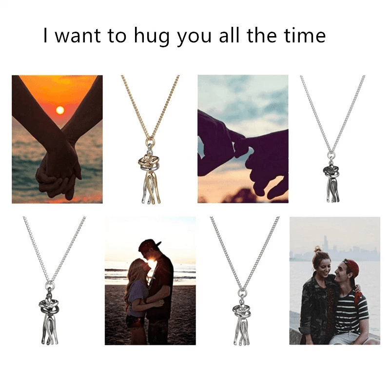 Hug Couple Necklace Necklaces Claire & Clara 