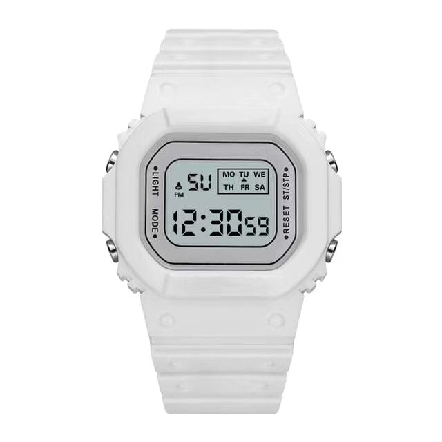 Jelly Digital Multifunctional Cube Watch Watches Claire & Clara White 