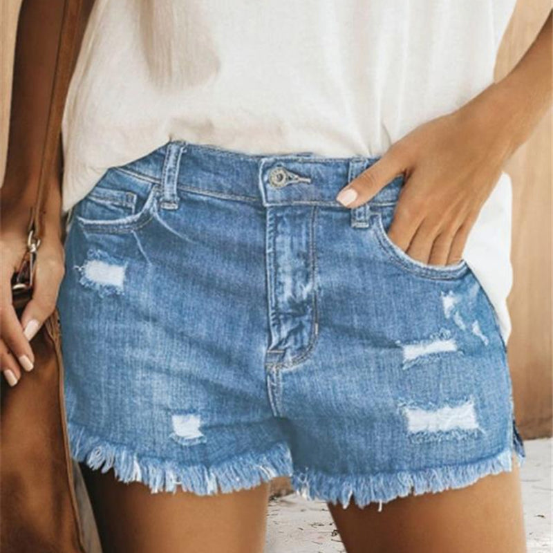 Karen Casual Mid Rise Short Jean Shorts Claire & Clara Light Blue S 