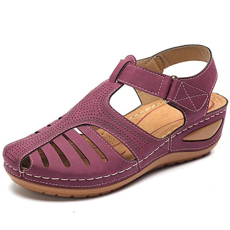 Kim Soft PU Leather Anti-Slip Sandals Shoes Claire & Clara Purple 5 