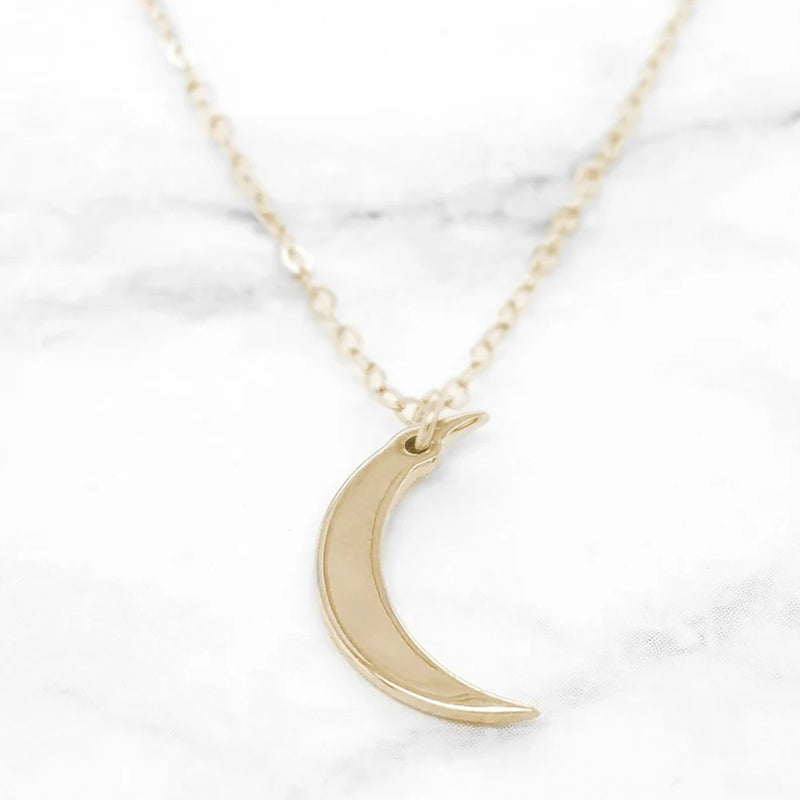 Lauren Crescent Moon Necklace Necklaces Claire & Clara Gold 